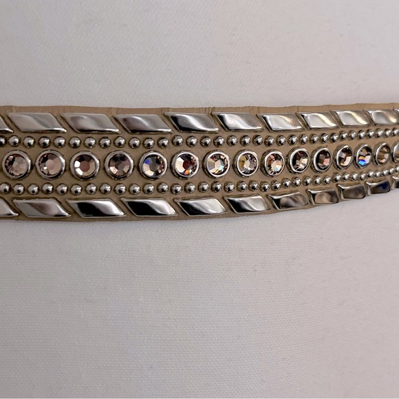 Rare!!! Designer Kippys Swarovski Rhinestone Tan Leather Belt Country Western